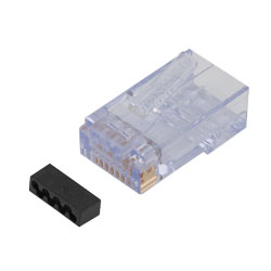 6类 RJ45 8x8 以太网插头公头，非屏蔽，适用于 0.044-0.048" 的大导体外径，1 包的图片