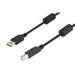 USB 2.0线缆，A型公头/B型公头，带磁环，1米的图片