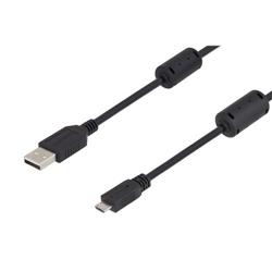 USB 2.0线缆，A型公头/Micro-B公头，带磁环，1米的图片