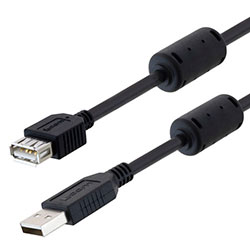 LSZH USB cable with Ferrites Type A male to Type A Female 0.3M的图片