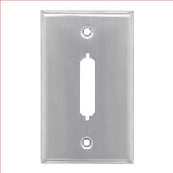 不锈钢壁装插座板，一个DB25/HD44开口的图片