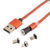 540 degrees Rotating Smart Indicator Magnetic Cable, USB A to Type C/Micro/Lightning Compatible, M/M, 5 Volt, 1 Amp, 1 Meter的图片