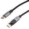 180 degrees Rotating Head, USB 2.0 C to C, M/M, 60 Watt, Black Nylon Braided Cable, 20 Volt, 3 Amp, 2 Meter的图片