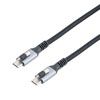 USB 3.2 Locking Cable, Type C Male Plug Top Screw Both Sides, 5V, 3A, 5 Gbps, Black Nylon Braid over PVC Jacket, 1M的图片