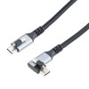 USB 3.2 Locking Cable, Type C Male Top Screw to Left Angle Top Screw Type C Male, 5V, 3A, 5 Gbps, Black Nylon Braid over PVC Jacket, 1M的图片
