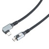 USB 3.2 Locking Cable, Type C Male Plug Top Screw to Right Angle Type C Male Plug, 5V, 3A, 5 Gbps, Black Nylon Braid over PVC Jacket, 1M的图片