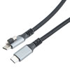 USB 3.2 Locking Cable, Type C Male Plug Top Screw to Type C Male Plug, 5V, 3A, 5 Gbps, Black Nylon Braid over PVC Jacket, 1M的图片