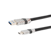加固型USB3.0线缆组件，A型公头至C型公头，压铸连接器外壳，可选择配置视觉翼形螺丝，28/26/22AWG，PVC，黑，3.0米的图片