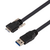 高柔性拖链级USB3.0线缆组件，A型公头/至带机器视觉翼形螺丝的Micro-B型公头， 28/26/22AWG，VW-1阻燃等级PVC护套，黑色，1米的图片