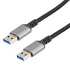 USB 3.2 Data Cable, Aluminum connector with Black Nylon Braid, 10Gbps, A Male Plug to A Male Plug, 5V 3A, 1M的图片