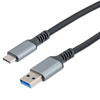 USB 3.2 Data Cable, Aluminum connector with Black Nylon Braid, 10Gbps, A Male Plug to C Male Plug, 5V 3A, 1M的图片