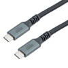 USB 3.2 Data Cable, Aluminum connector with Black Nylon Braid, 20Gbps, C Male Plug to C Male Plug, 20V 3A, 1M的图片