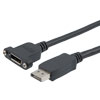 DisplayPort数字线缆组件，支持DisplayPort 2.0规定的16K与HDR，公头/面板安装型母头，PVC护套，黑，1米的图片