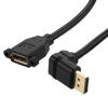 DisplayPort Cable, Panel Mount Female to Down Angle Male, 8K Resolution, 1 Meter的图片