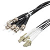 6 Strand LC/UPC to ST/UPC 62.5/125 OM1, 5.0mm Distribution Cable, 2.0mm Breakout 0.5M, LSZH - 15M的图片