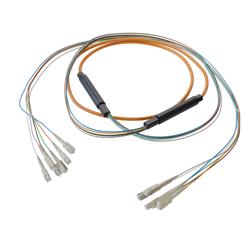 6-Fiber SC UPC to SC UPC, OM1 Multimode Distribution Cable, 5.0mm Plenum, 2.0mm breakout, Orange-25M的图片