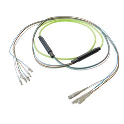 6-Fiber LC UPC to SC UPC, OM5 Multimode Distribution Cable, 5.0mm LSZH, 2.0mm breakout, Lime Green-10M的图片