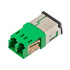 光纤耦合器，LC/LC双芯，防尘外盖，侧向弹簧，小巧外壳，无法兰，绿色的图片