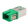 光纤耦合器，SC/SC单芯，半透明内部防尘挡板，侧弹簧，无法兰，绿色的图片