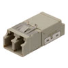 Fiber Coupler, LC/LC SlimLine Duplex, Translucent Internal Shutter, Vertical Spring, High Density Reduced Height, No Flange, Beige的图片