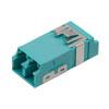 Fiber Coupler, LC/LC SlimLine Duplex, White Internal Shutter, Vertical Spring, High Density Reduced Height, No Flange, Aqua的图片
