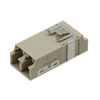 Fiber Coupler, LC/LC SlimLine Duplex, White Internal Shutter, Vertical Spring, High Density Reduced Height, No Flange, Beige的图片