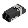 Fiber Coupler, LC/LC SlimLine Duplex, White Internal Shutter, Vertical Spring, High Density Reduced Height, No Flange, Black的图片
