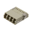 Fiber Coupler, LC/LC SlimLine Quad, Translucent Internal Shutter, Side Spring, High Density Reduced Height, No Flange, Beige的图片