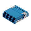 Fiber Coupler, LC/LC SlimLine Quad, Translucent Internal Shutter, Side Spring, High Density Reduced Height, No Flange, Blue的图片