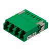 Fiber Coupler, LC/LC SlimLine Quad, Translucent Internal Shutter, Side Spring, High Density Reduced Height, No Flange, Green的图片