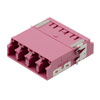 Fiber Coupler, LC/LC SlimLine Quad, Translucent Internal Shutter, Side Spring, High Density Reduced Height, No Flange, Heather Violet的图片