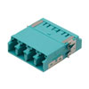 Fiber Coupler, LC/LC SlimLine Quad, White Internal Shutter, Side Spring, High Density Reduced Height, No Flange, Aqua的图片