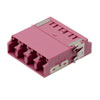 Fiber Coupler, LC/LC SlimLine Quad, White Internal Shutter, Side Spring, High Density Reduced Height, No Flange, Heather Violet的图片