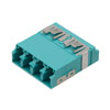 Fiber Coupler, LC/LC SlimLine Quad, Translucent Internal Shutter, Vertical Spring, High Density Reduced Height, No Flange, Aqua的图片