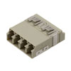 Fiber Coupler, LC/LC SlimLine Quad, Translucent Internal Shutter, Vertical Spring, High Density Reduced Height, No Flange, Beige的图片