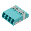 Fiber Coupler, LC/LC SlimLine Quad, White Internal Shutter, Vertical Spring, High Density Reduced Height, No Flange, Aqua的图片