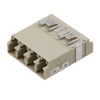 Fiber Coupler, LC/LC SlimLine Quad, White Internal Shutter, Vertical Spring, High Density Reduced Height, No Flange, Beige的图片