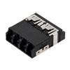 Fiber Coupler, LC/LC SlimLine Quad, White Internal Shutter, Vertical Spring, High Density Reduced Height, No Flange, Black的图片