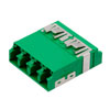 Fiber Coupler, LC/LC SlimLine Quad, White Internal Shutter, Vertical Spring, High Density Reduced Height, No Flange, Green的图片