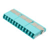 Fiber Coupler, LC/LC SlimLine 12 port, Translucent Internal Shutter, Side Spring, High Density Reduced Height, No Flange, Aqua的图片