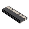 Fiber Coupler, LC/LC SlimLine 12 port, Translucent Internal Shutter, Side Spring, High Density Reduced Height, No Flange, Black的图片