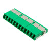 Fiber Coupler, LC/LC SlimLine 12 port, Translucent Internal Shutter, Side Spring, High Density Reduced Height, No Flange, Green的图片
