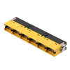 MPO 6 Port Cluster Adapter, 12F/24F, High Density Reduced Height, Key up-Key Down, No Flange, Black, Yellow的图片