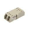 经济型光纤耦合器，LC，双工，带 SC 占位面积多模 米色，塑料一体式机身，PEI 夹子，陶瓷套管，无法兰的图片