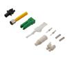 CS Connector (2F), Single Mode Fiber with APC Polish, BTW Boot and 36mm Tab Length in White的图片