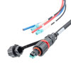 Fiber optic, IP68 Hybrid LC/UPC (2x 12AWG pin contacts) to 2x LC/UPC, OM3, 10.5mm LSZH, 5 meter breakout cable assembly的图片