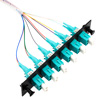 六件套双工线路转接器，LC / PC 12光纤尾纤，OM3 10G，3米，黑色的图片