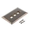 Stainless Steel Wall Plate with 3 Keystone Style Mount Openings的图片