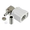 FAKRA Jack Right Angle Connector Crimp/Solder Attachment for RG174, RG316, RG188, .100 inch, LMR-100, White Color的图片