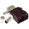 FAKRA Jack Right Angle Connector Crimp/Solder Attachment for RG174, RG316, RG188, .100 inch, LMR-100, Bordeaux Color的图片